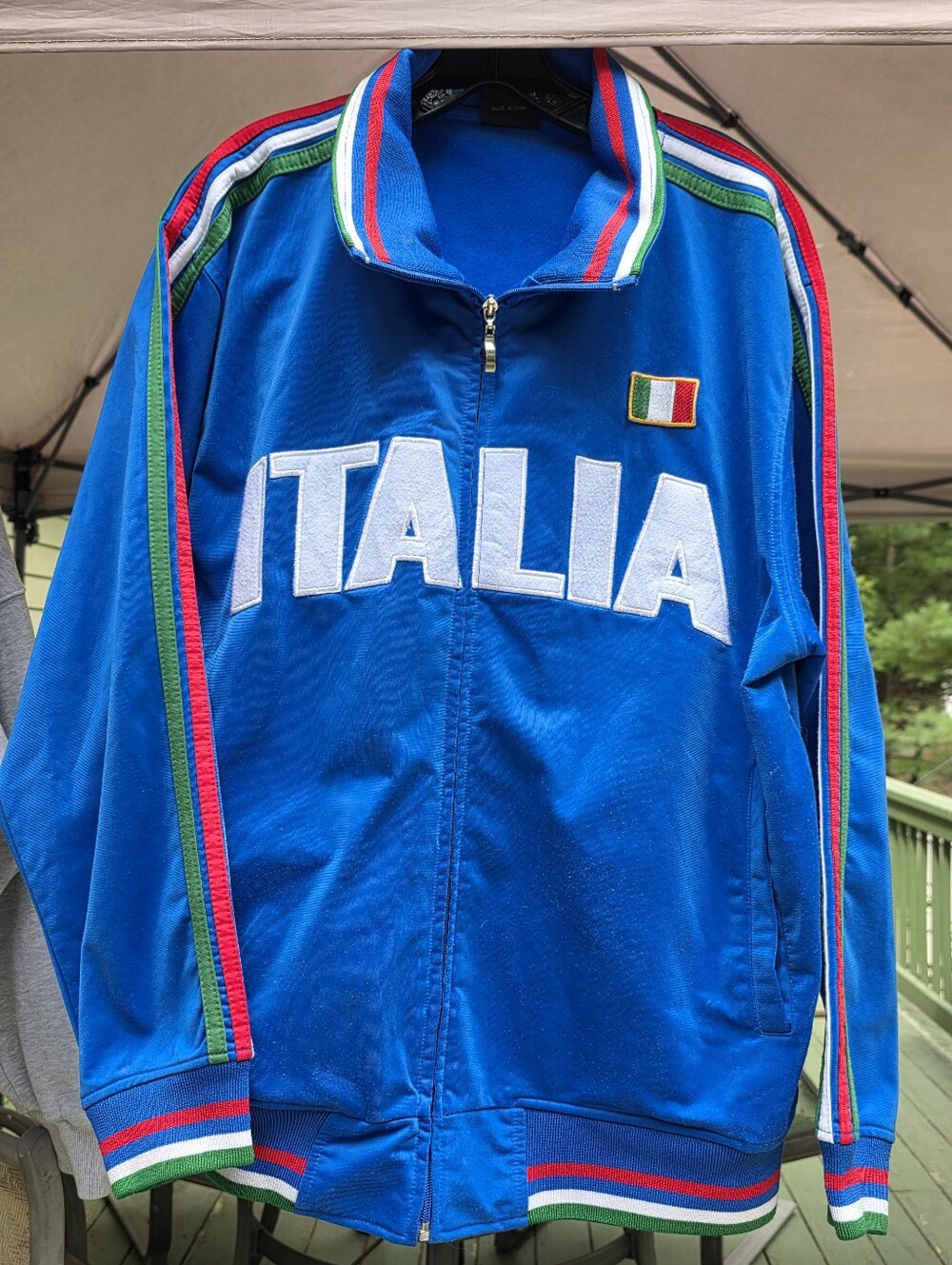 Vintage ITALIA Italy Futbol Soccer Track Jacket Large